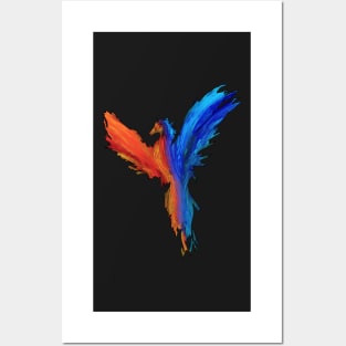 Split Dry brush phoenix Posters and Art